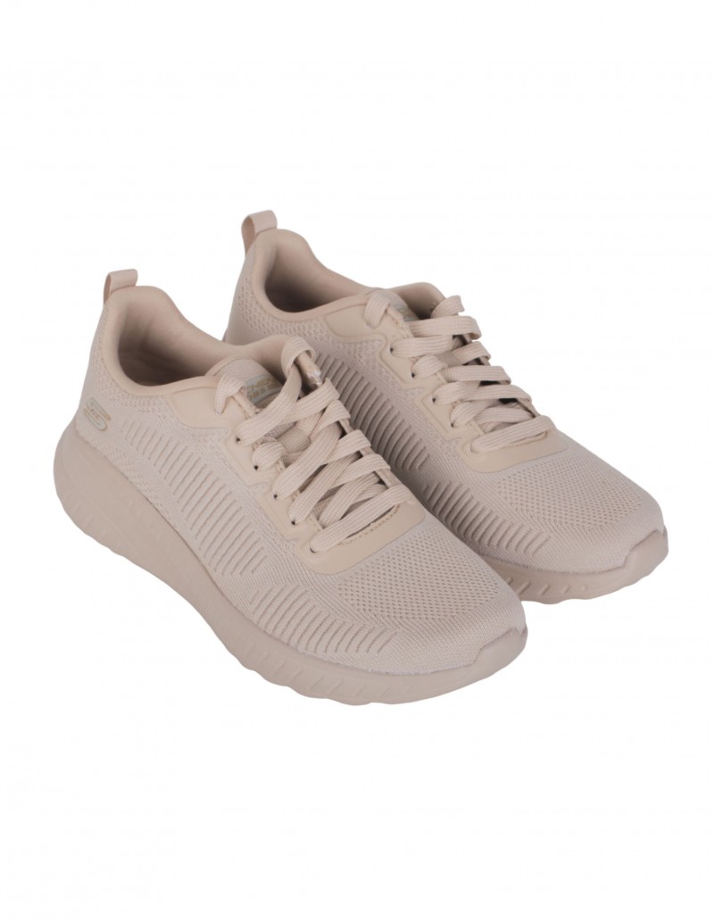 Zapatillas SKECHERS modelo Bobs Sport Squad Chaos de color nude con cordones