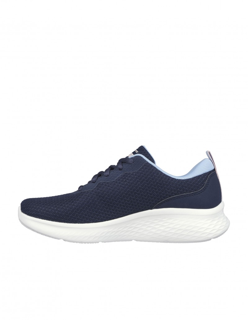Zapatillas cómodas con cordones skechers para mujer color azul marino
