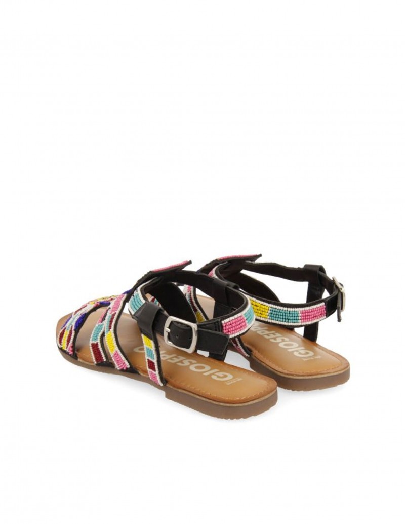 Parte trasera sandalias planas Gioseppo étnicas de colores ajustables con hebilla