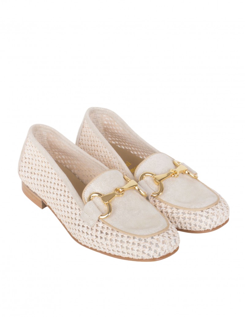 SALONISSIMOS Mocasines Trenzados Beige 2