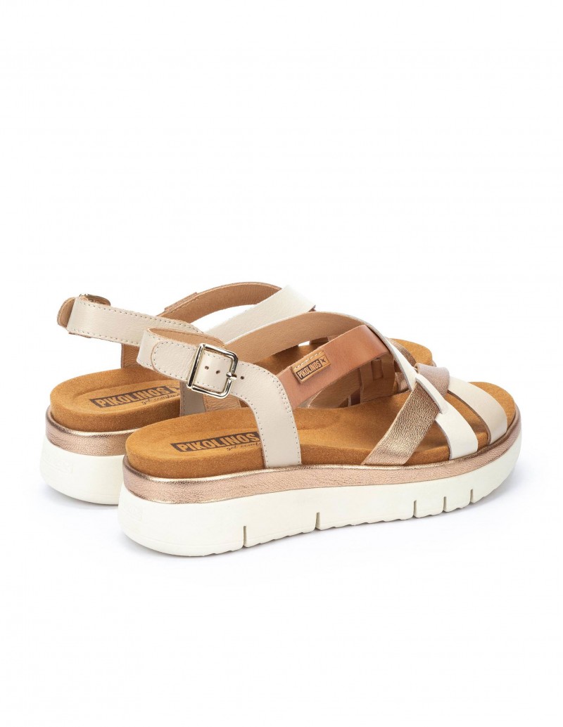 Sandalias Pikolinos con tiras plataforma blanca