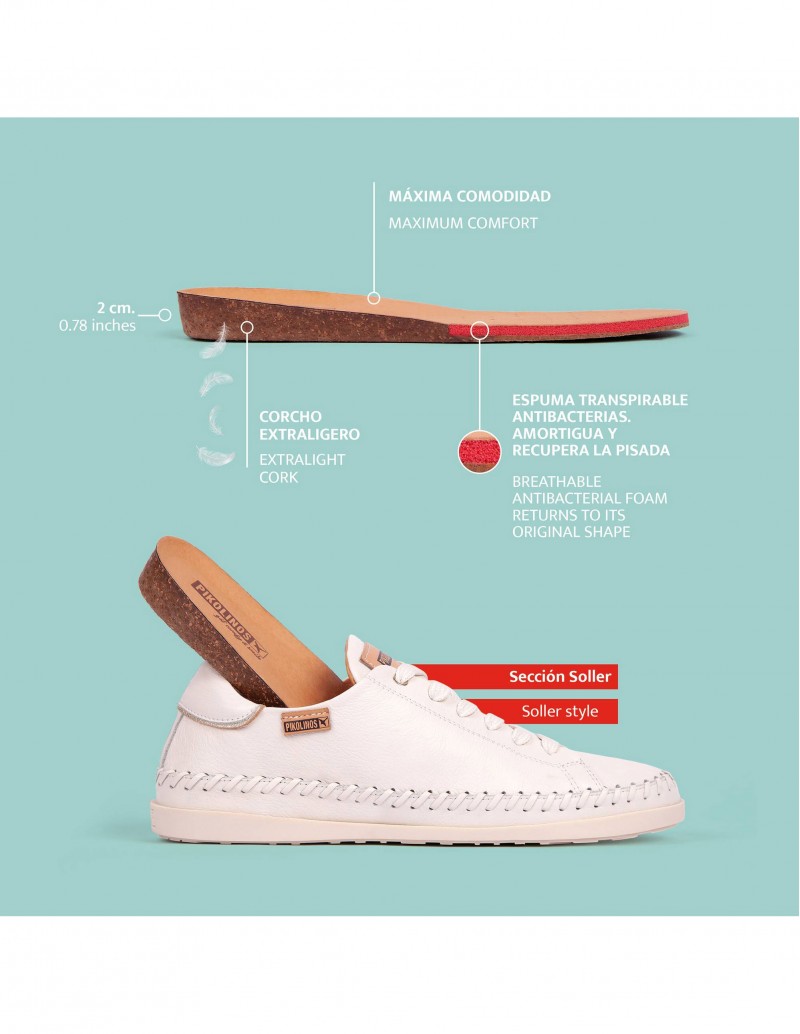 Plantilla zapatillas blancas de vestir modelo Soller