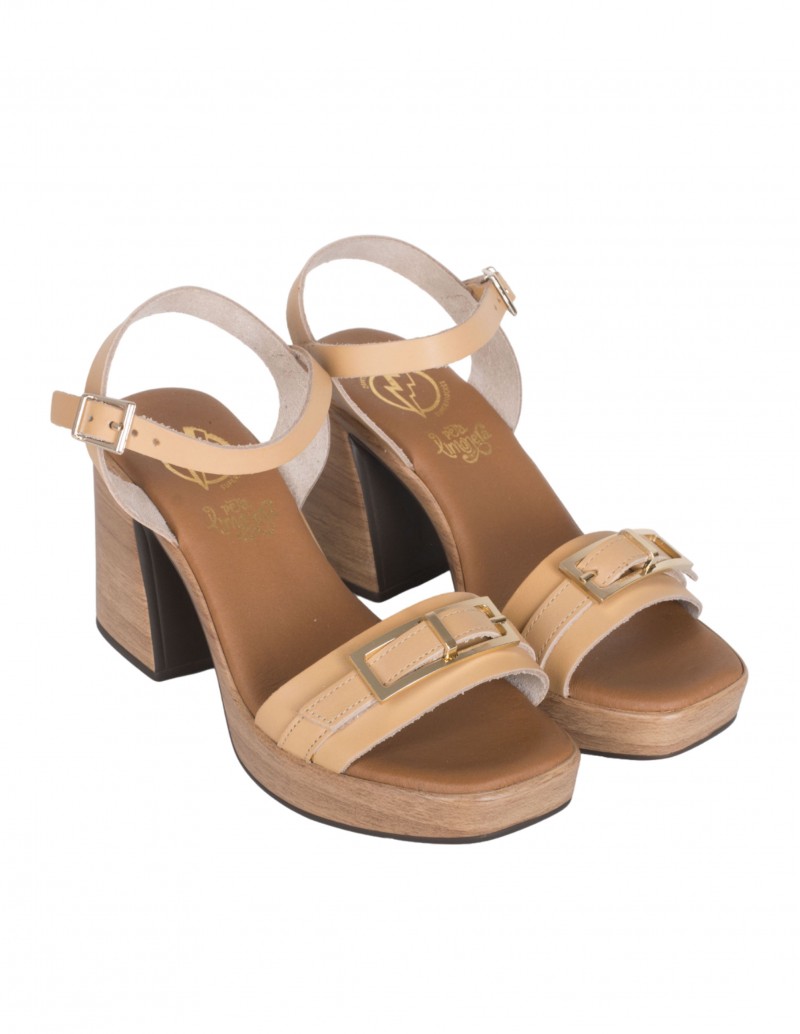 Sandalias plataforma shops color camel