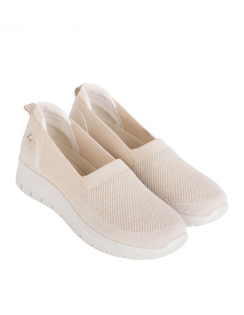 Zapatillas Slip On beige Amarpies para mujer