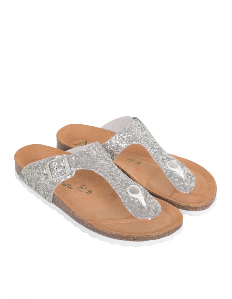 Autenti sandalias bio glitter plata 2