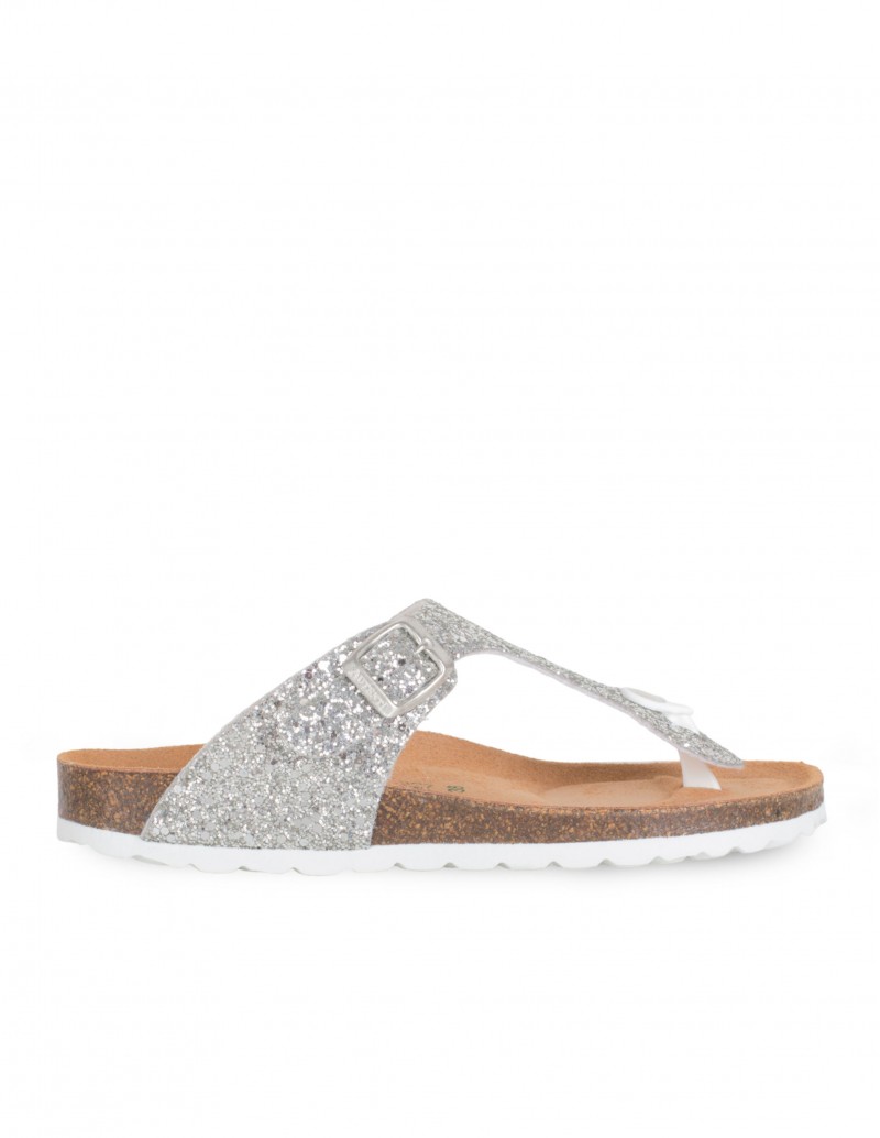 Autenti sandalias bio glitter plata