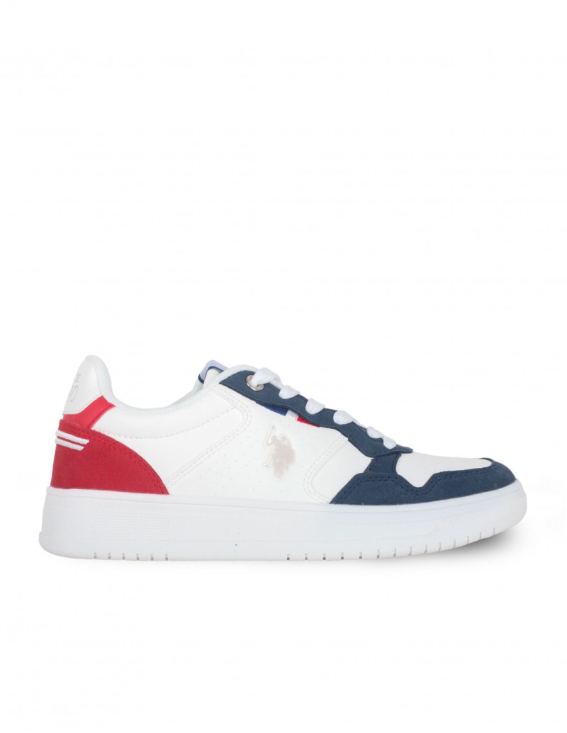 Zapatillas blancas detalles azul y rojo U.S. POLO ASSN. modelo Kosmo