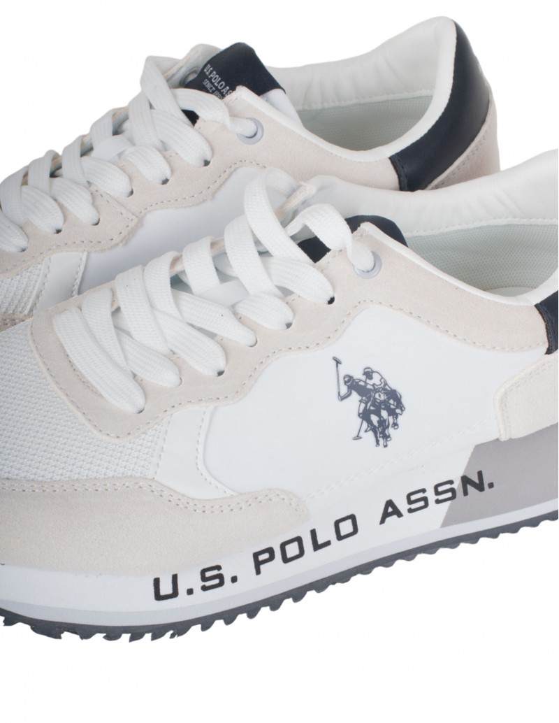 Zapatillas blancas tonos beige y azul marino US Polo ASSN para hombre