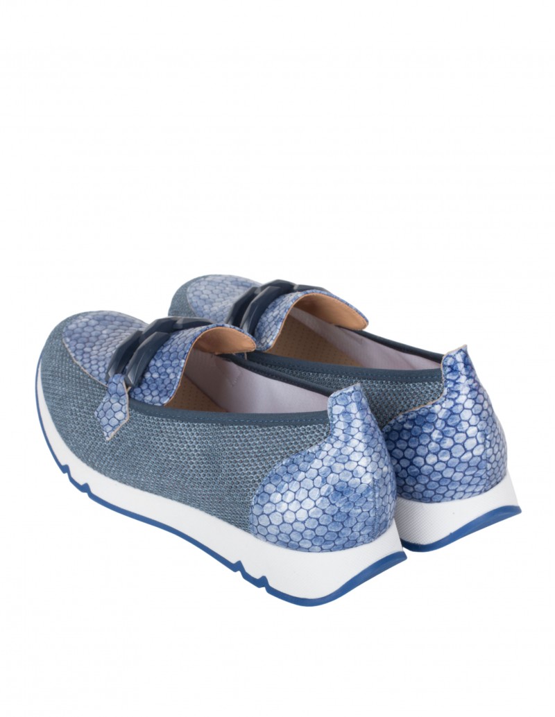 Mocasines deportivos en tonalidades azules con piel efecto coco Doctor Cutillas