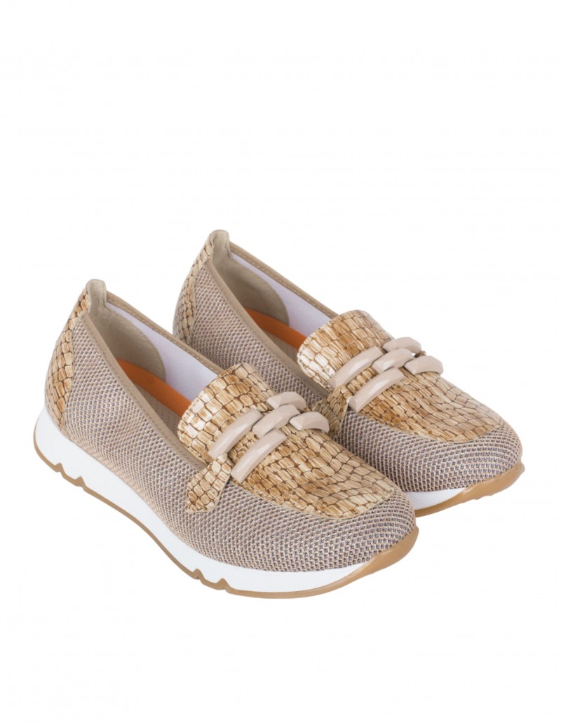Mocasines deportivos para mujer camel con efecto coco Doctor Cutillas 2