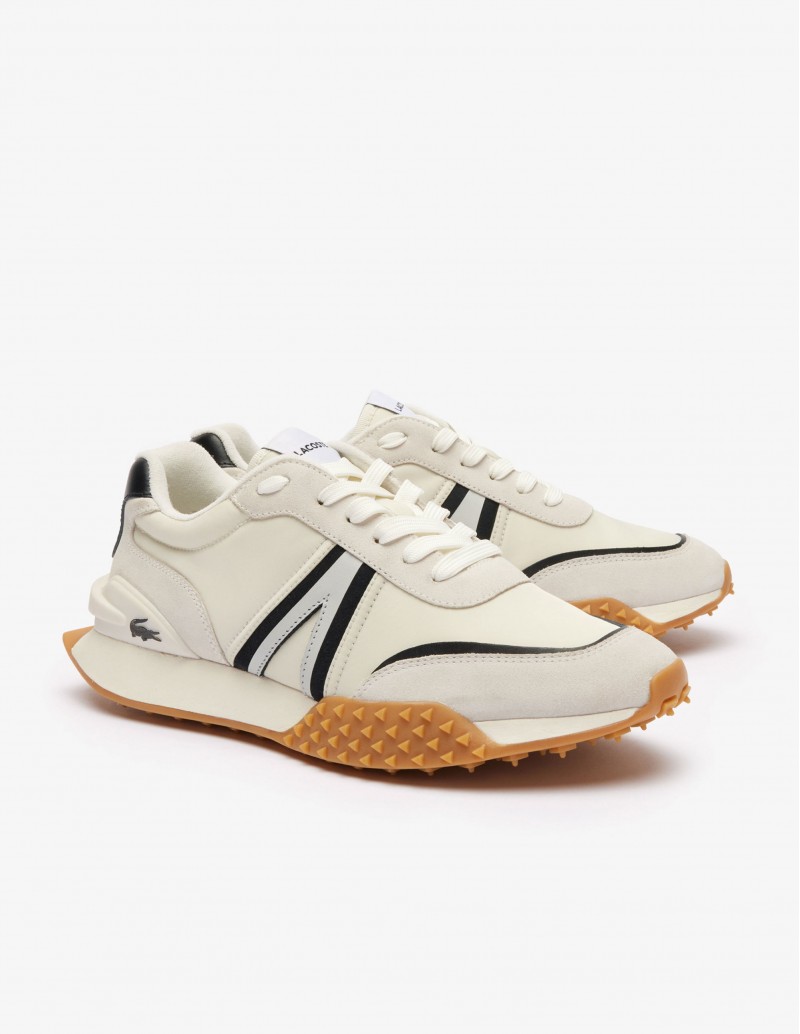 Zapatillas Lacoste L-Spin Deluxe crema hombre casual con tonos azul marino 2