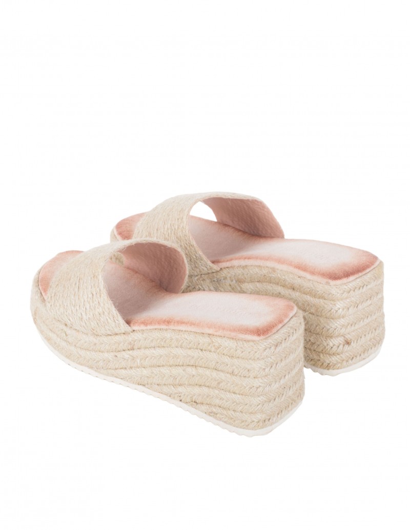 Sandalias Plataforma Plana Esparto PERA LIMONERA