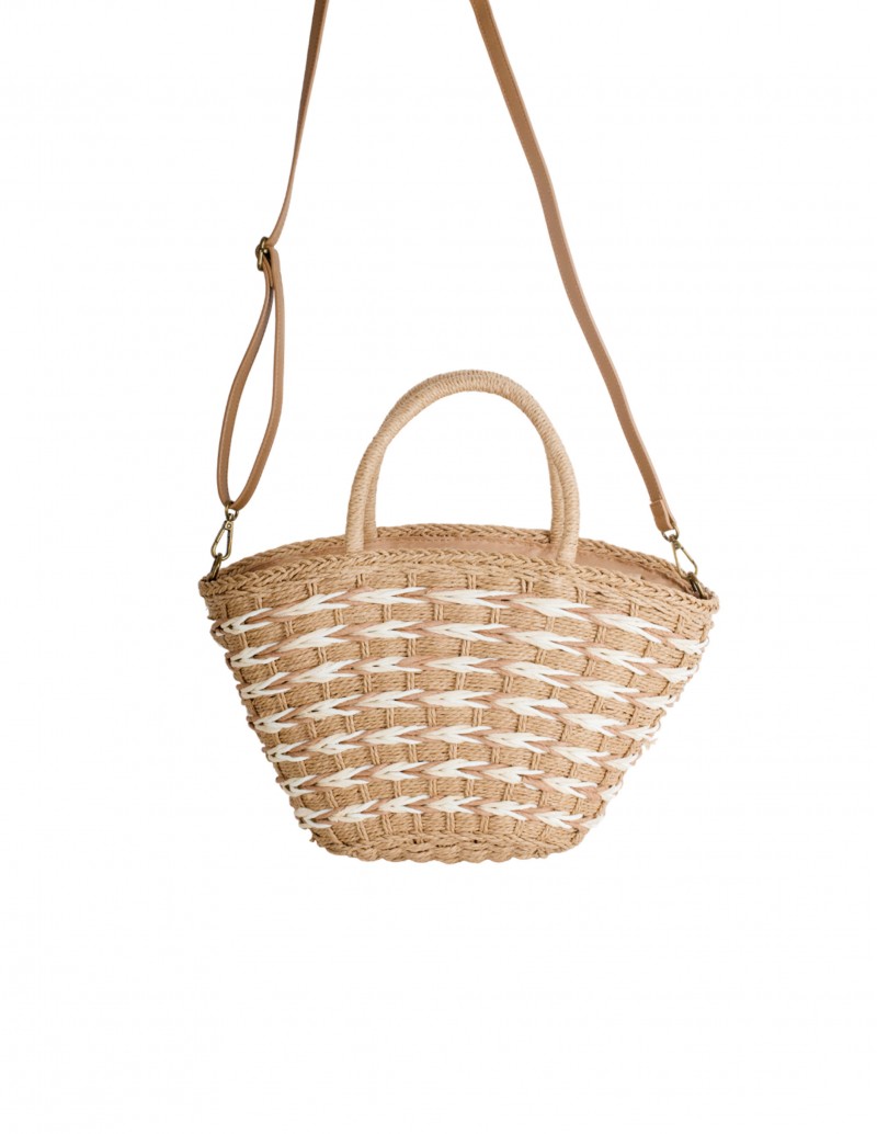 Bolso cesta rafia tricolor 2