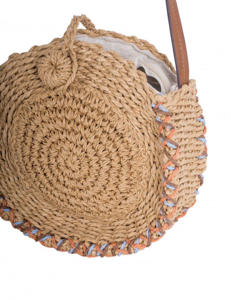Bolso bandolera rafia redondo 2