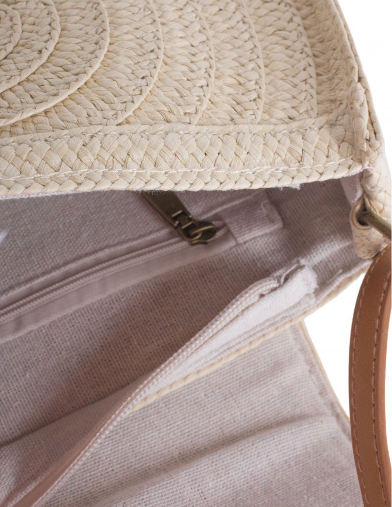 bolso bandolera rafia cremallera