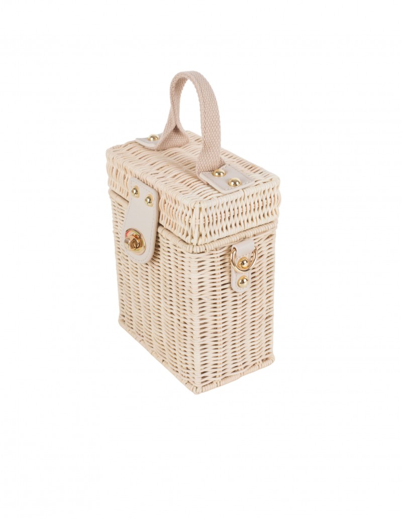 bolso caja de rafia natural