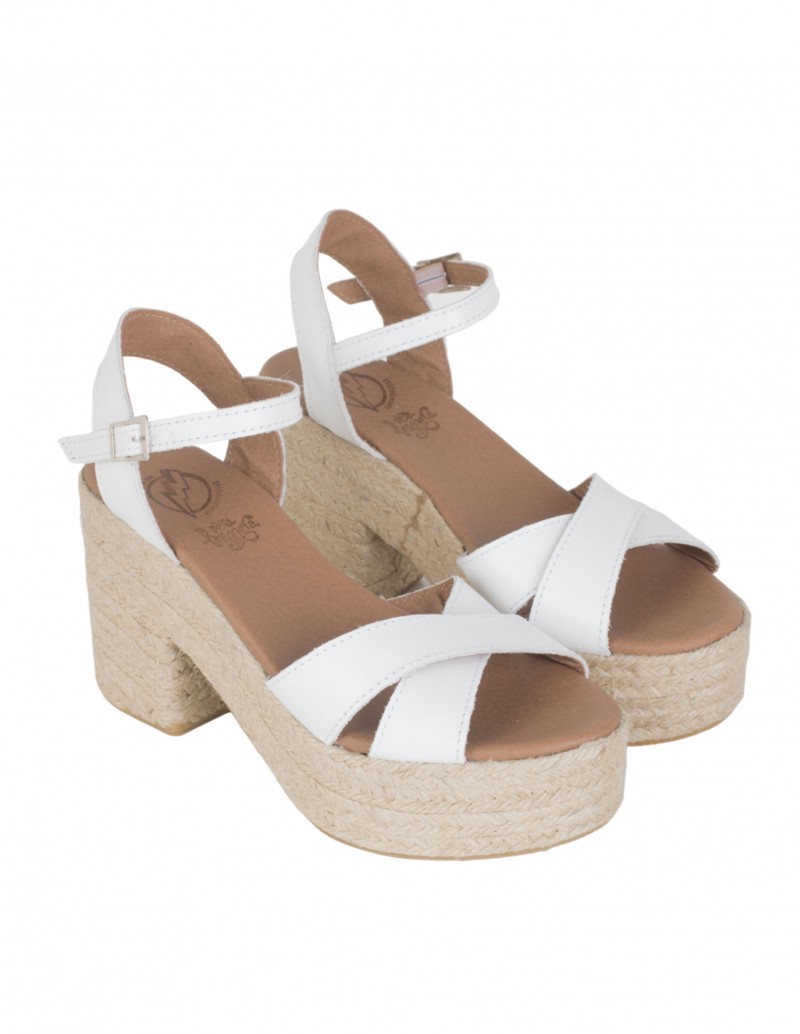 sandalias esparto tacón blancas 2