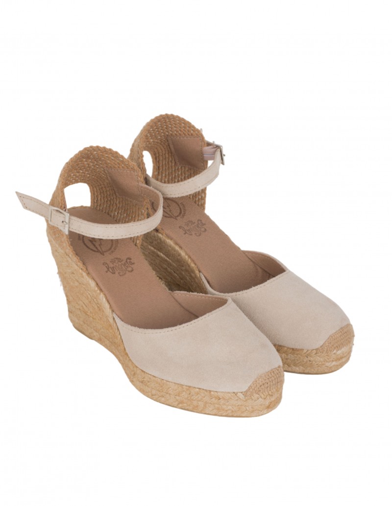 alpargatas cuña alta beige 2