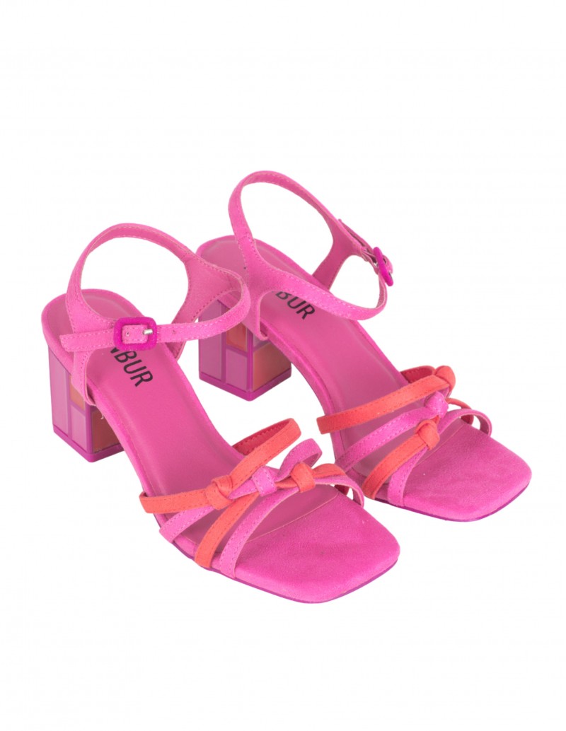 sandalias tacón fucsia fiesta 2