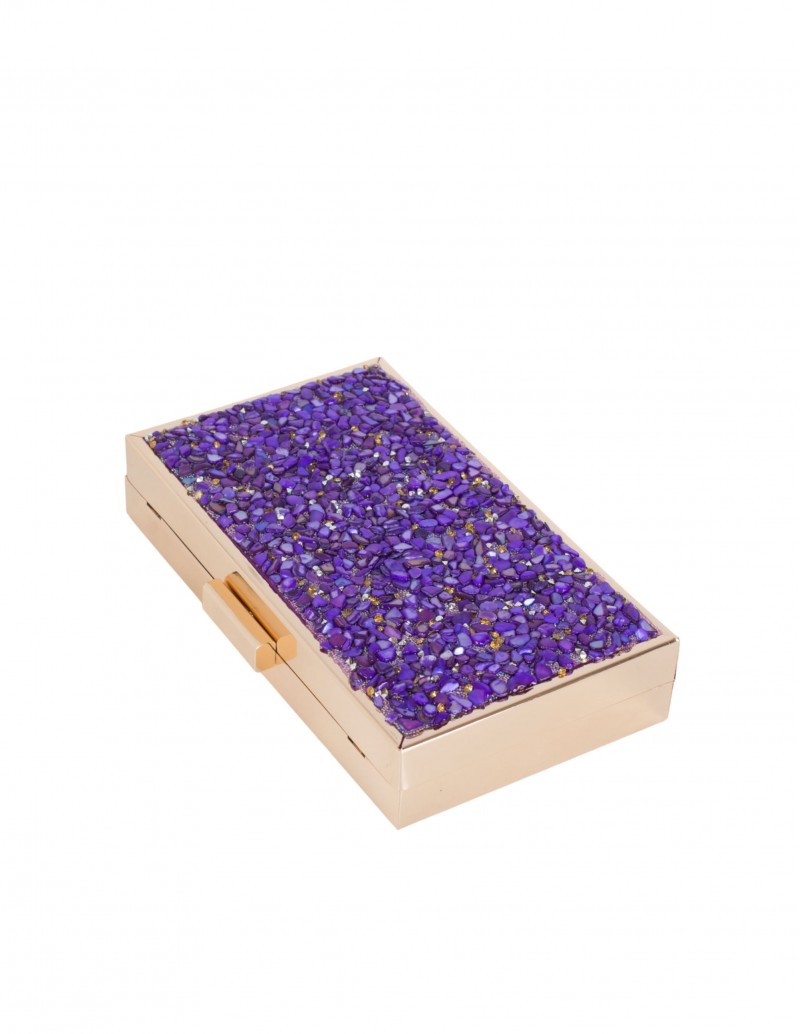 clutch fiesta morado con piedras