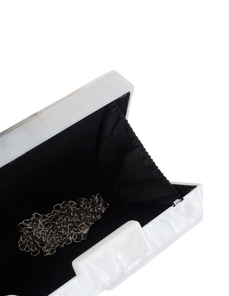 inteiror clutch nácar blanco