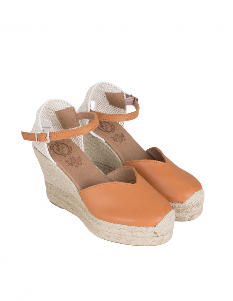 alpargatas cuña piel 2