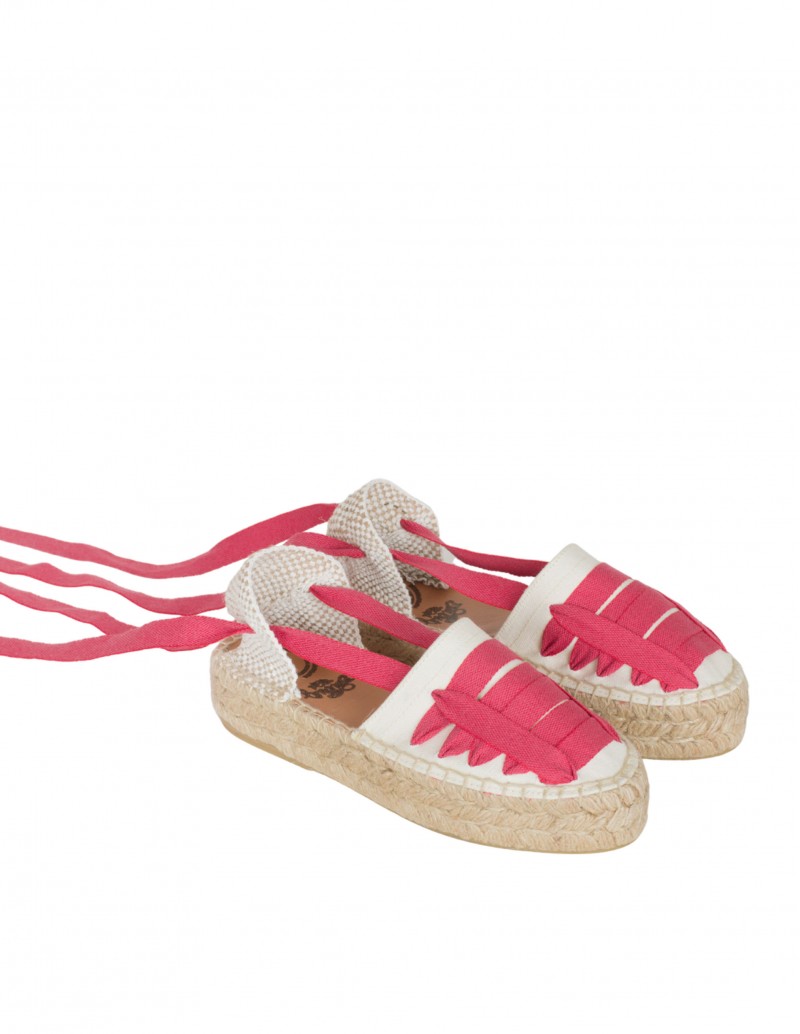 alpargatas plataforma cintas rojas 2