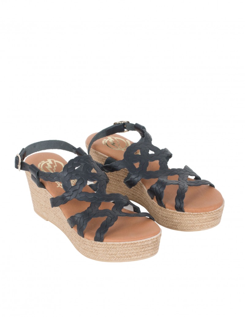 Sandalias Cuña Negras PERA LIMONERA 2