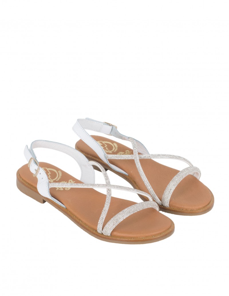 sandalias planas blancas para mujer 2