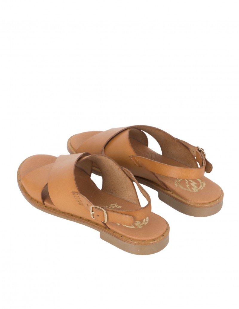 sandalias planas marrones mujer