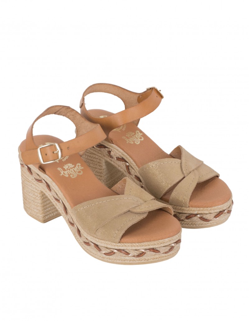 Sandalias Boho Tacón Beige PERA LIMONERA 2