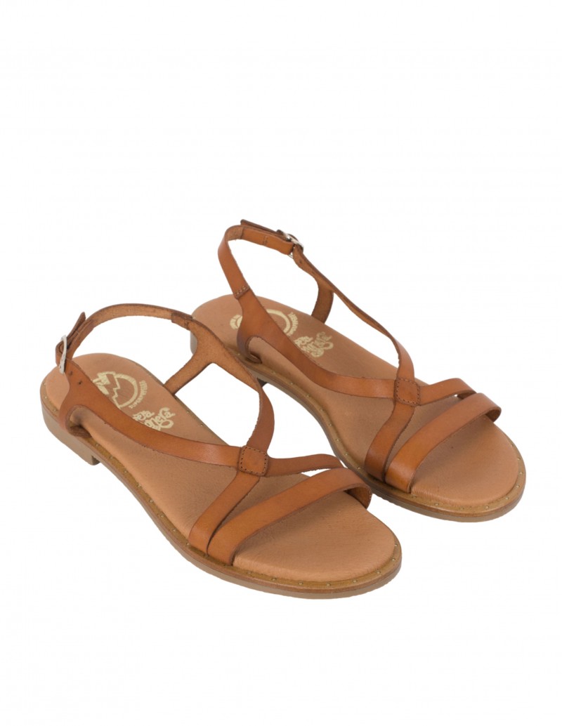 Sandalias Planas Marrón Cuero PERA LIMONERA 2