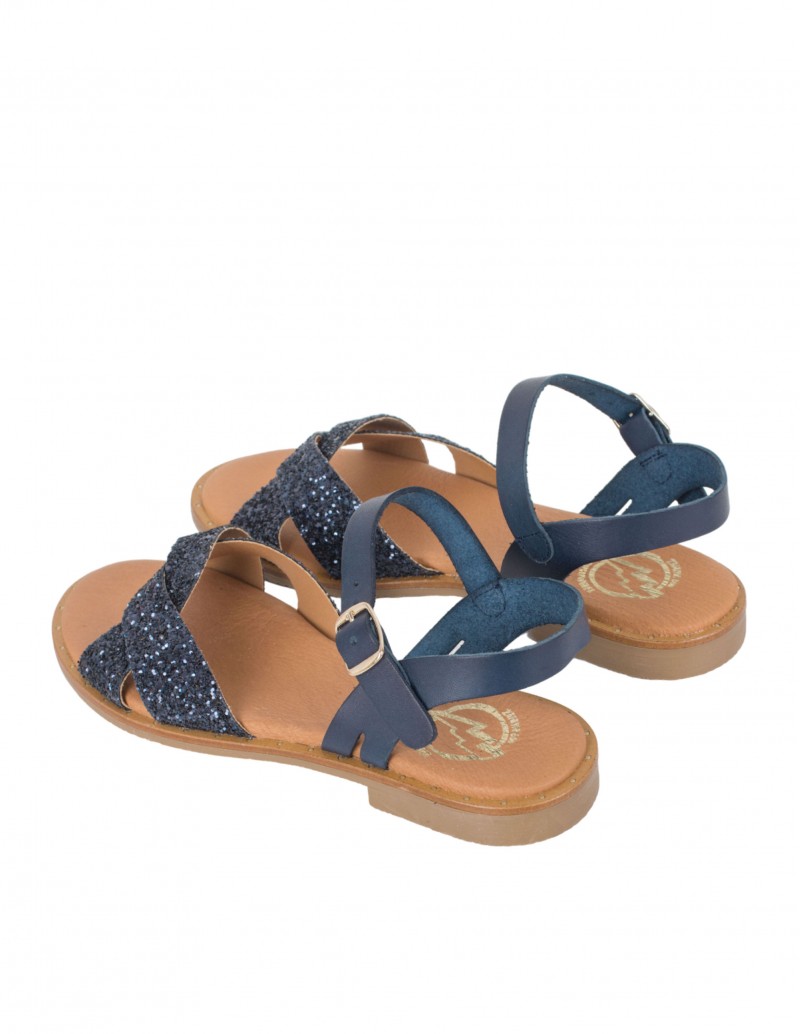 sandalias purpurina azul