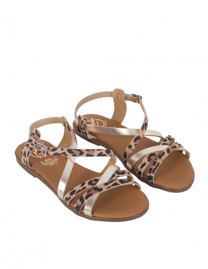 Sandalias Planas Tiras Animal Print PERA LIMONERA 2