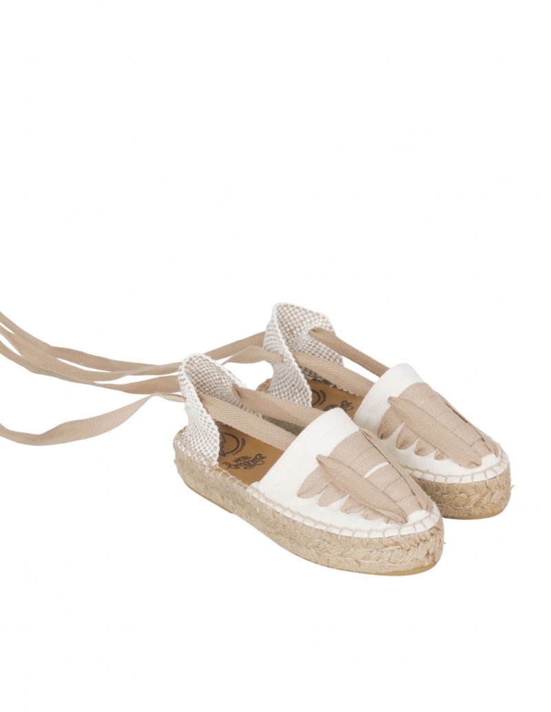 Alpargatas Valencianas Cintas en Beige