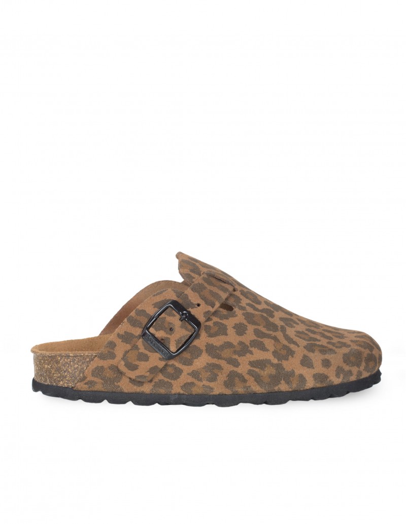 zuecos animal print para mujer