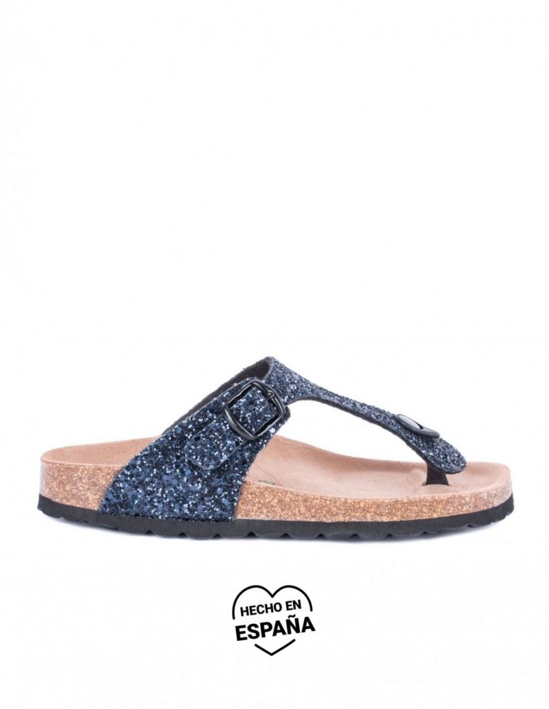 Autenti sandalias bio glitter marino 2