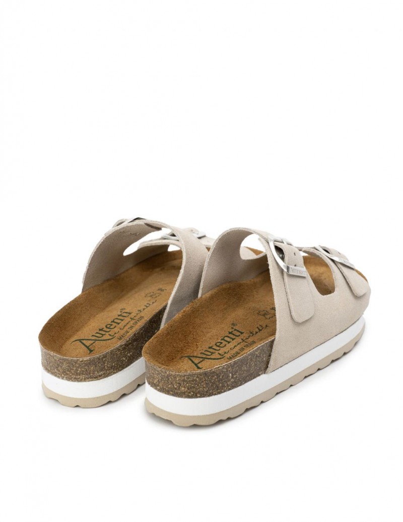 AUTENTI Sandalias Bio Plataforma Hebillas Beige