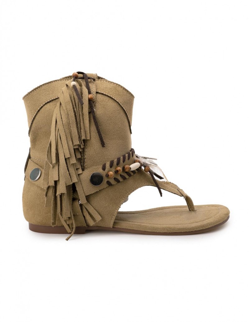 Sandalias Bota Boho Flecos