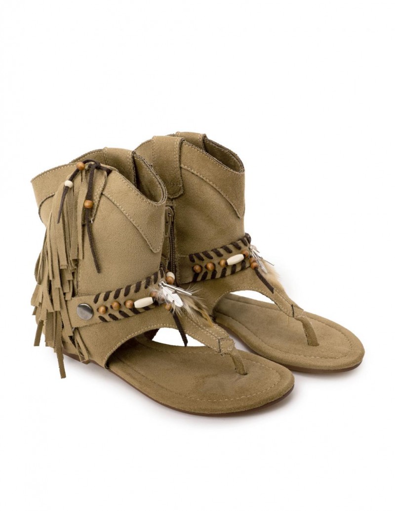 Sandalias Bota Boho Flecos