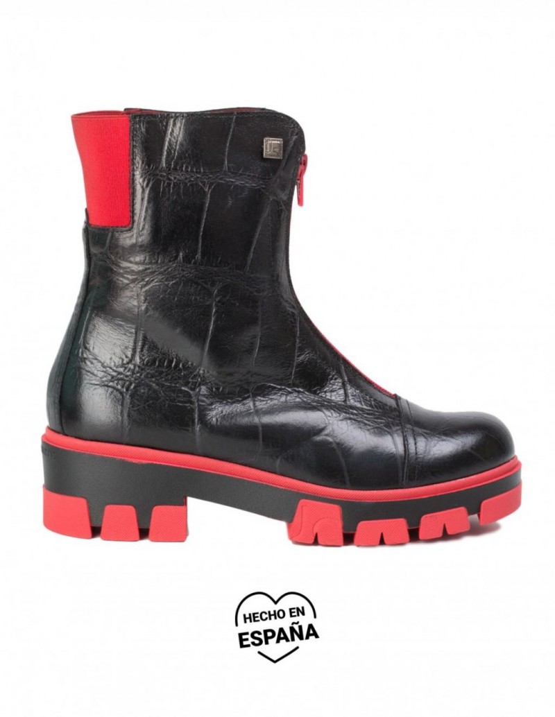 Botas Track Cremallera Delantera Roja