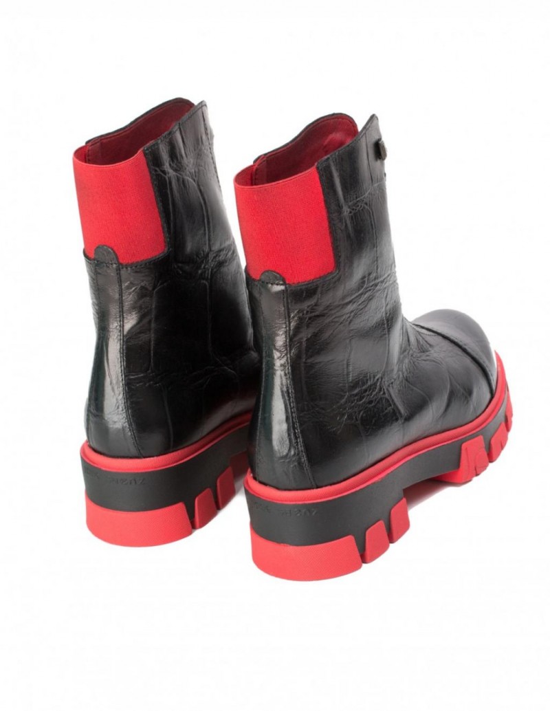 Botas Track Cremallera Delantera Roja