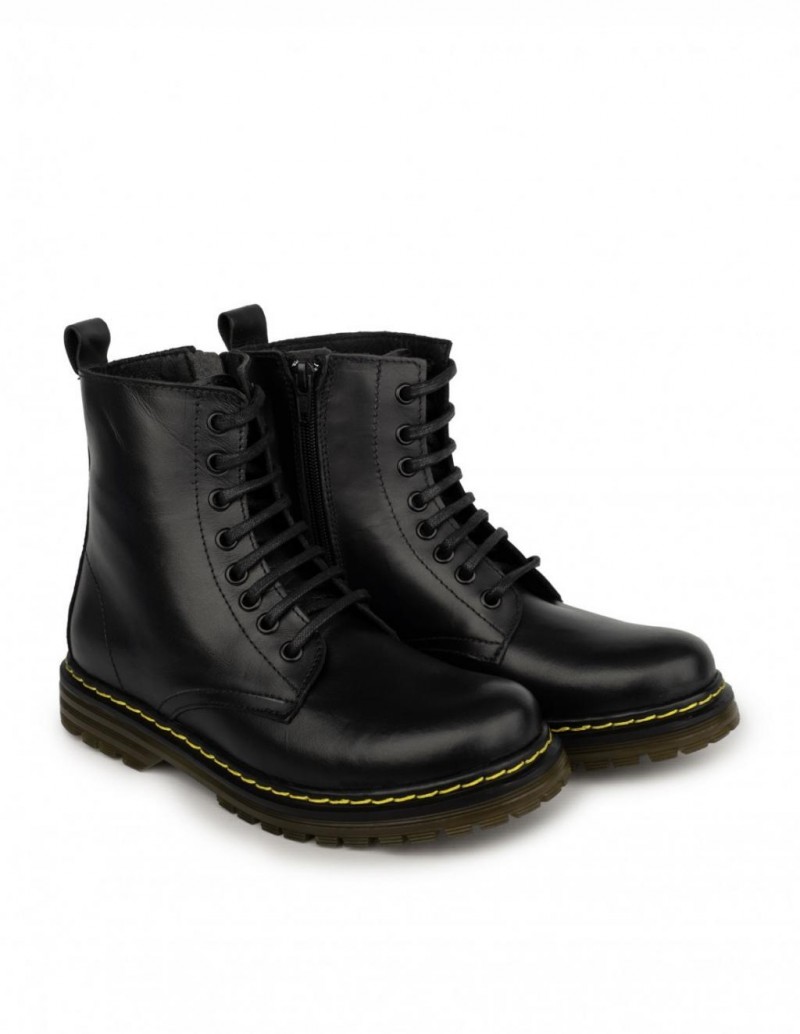 Botas Militares Piel Negras PERA LIMONERA