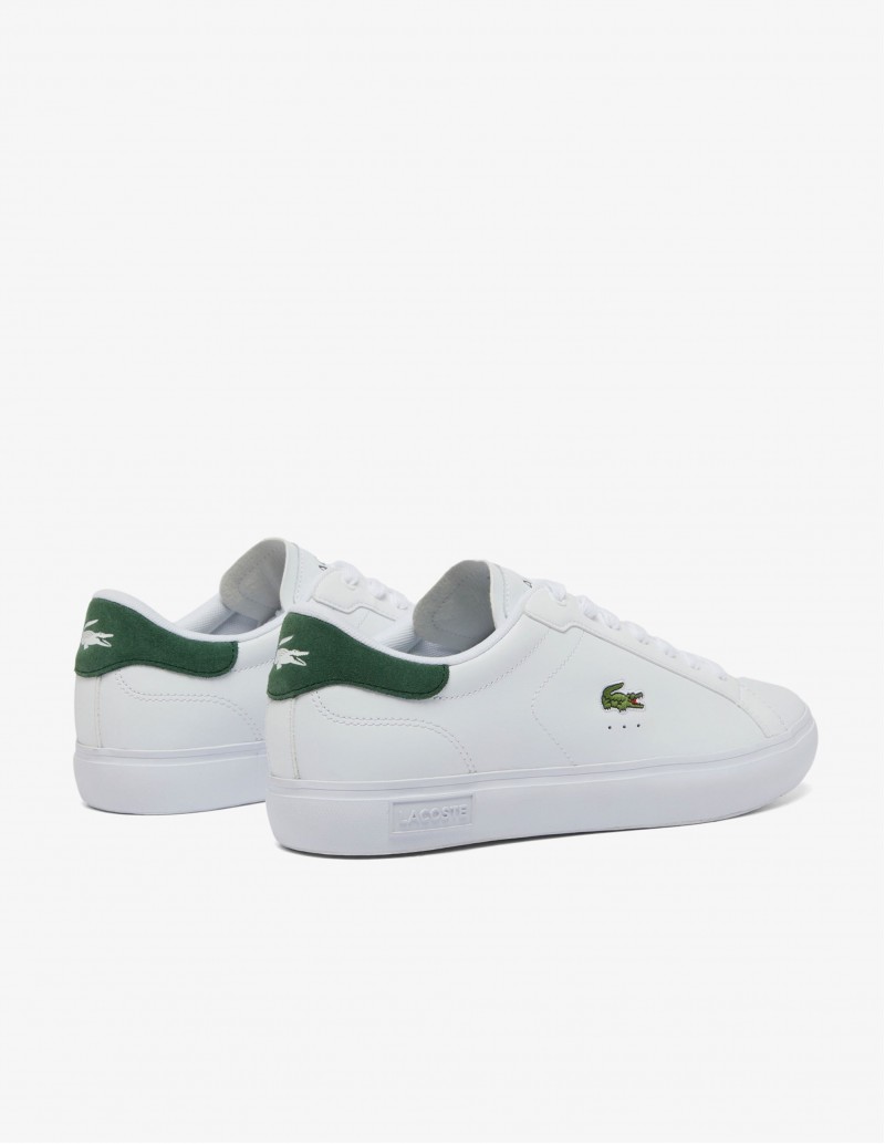 zapatillas bancas Lacoste detalles verdes