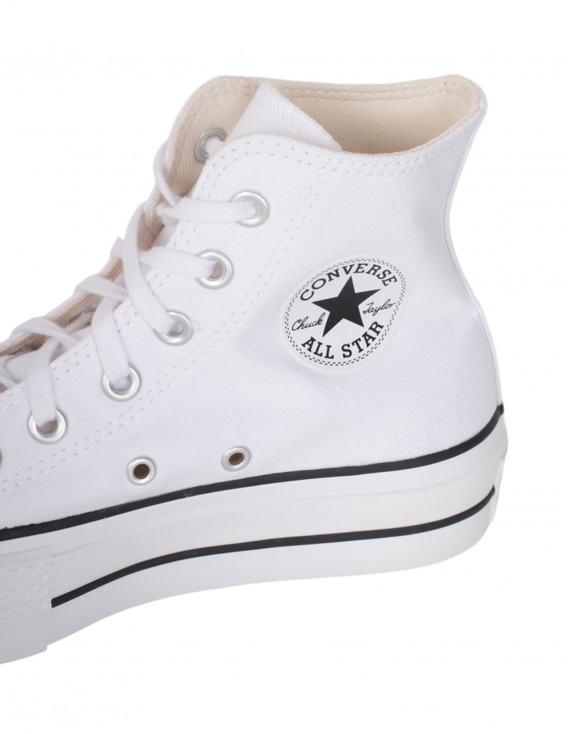 zapatillas converse altas de plataforma blanco