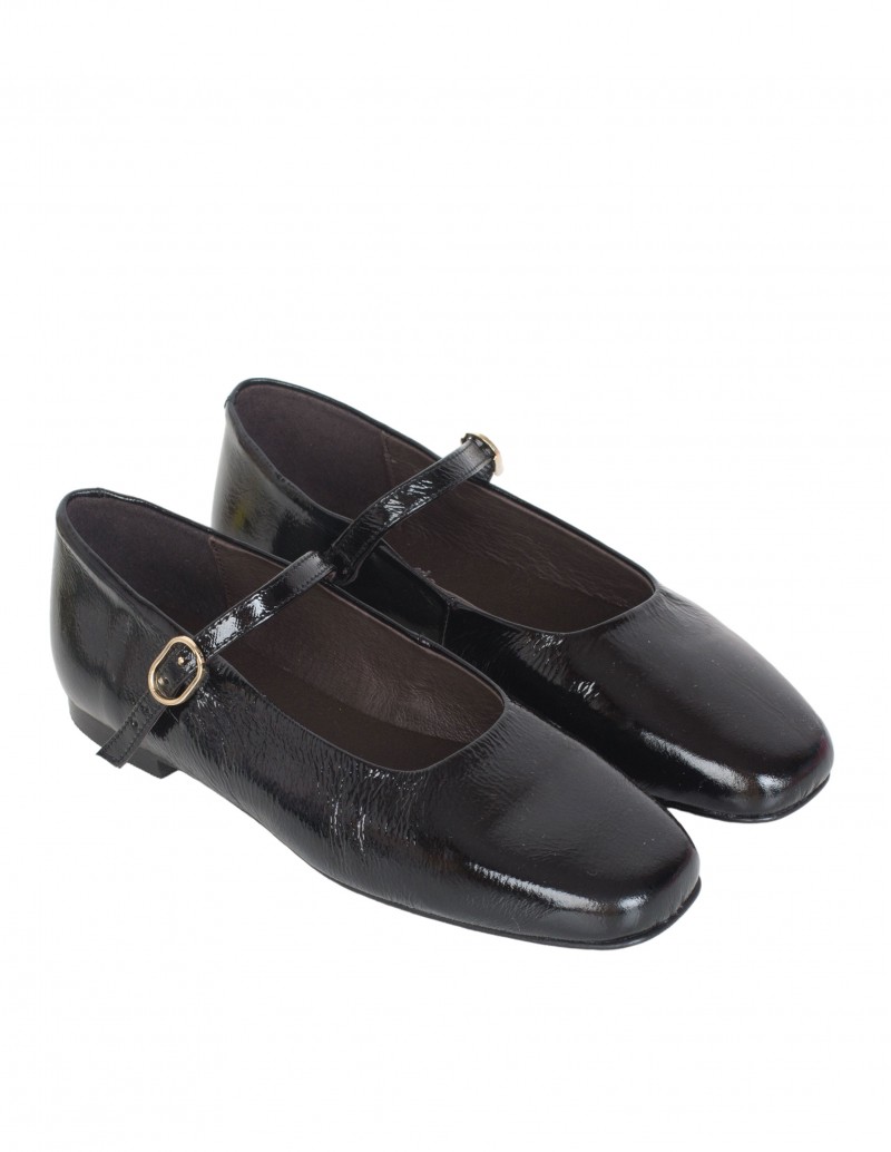 Bailarinas Merceditas Negras Charol PERA LIMONERA 2