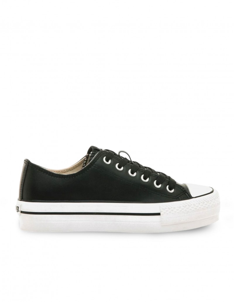 MUSTANG Zapatillas Polipiel Puntera Goma Negras