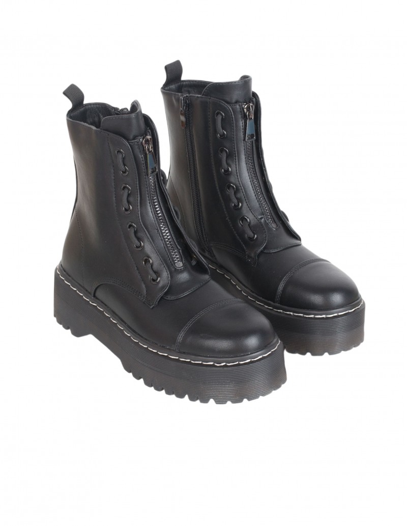 Botas Militares Cremallera Negras 2