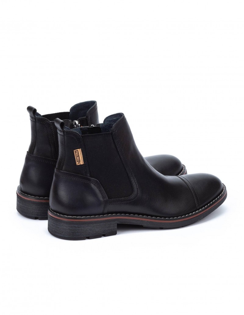 botines negros de piel para hombre Pikolinos