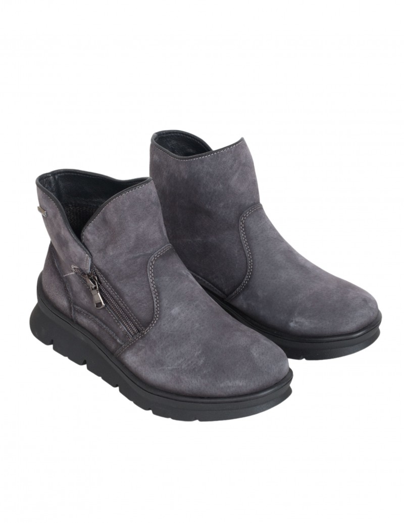 Botines Impermeables Gris Cremallera 2